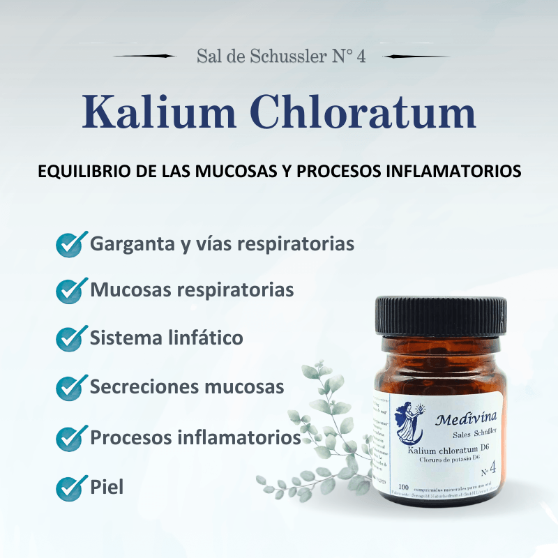 Sal de Schüssler Nº4 Kalium Chloratum – Mucosidad, inflamación y 2° fase respiratoria