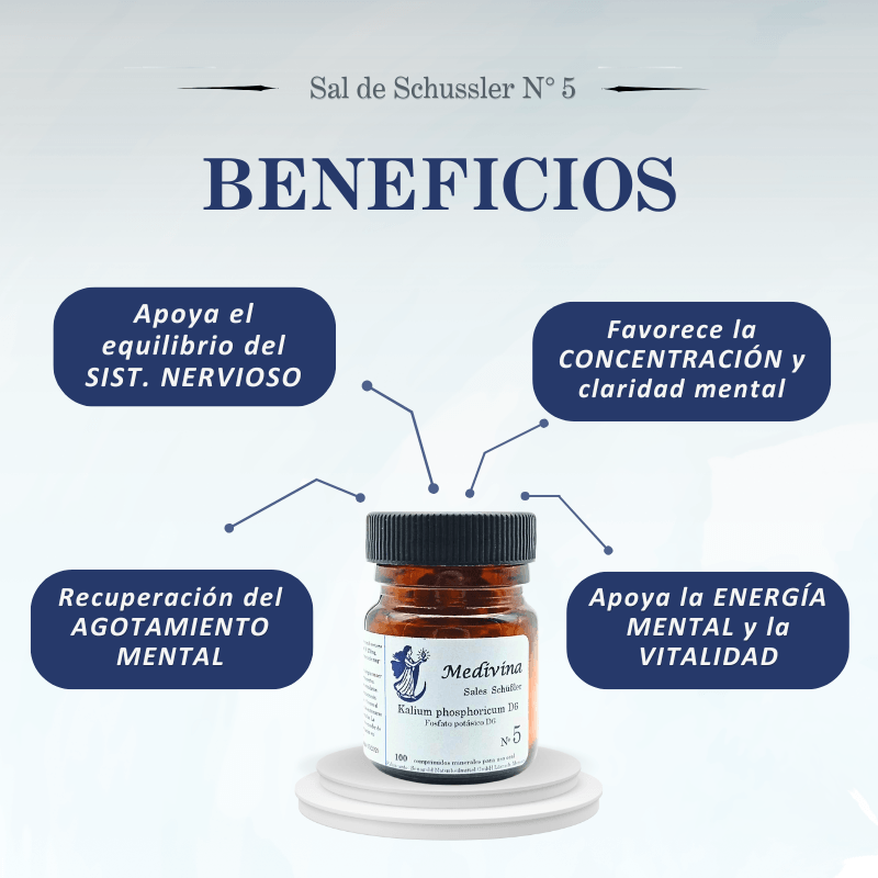 Sal de Schüssler Nº5 Kalium Phosphoricum – Sistema nervioso, estrés y agotamiento mental
