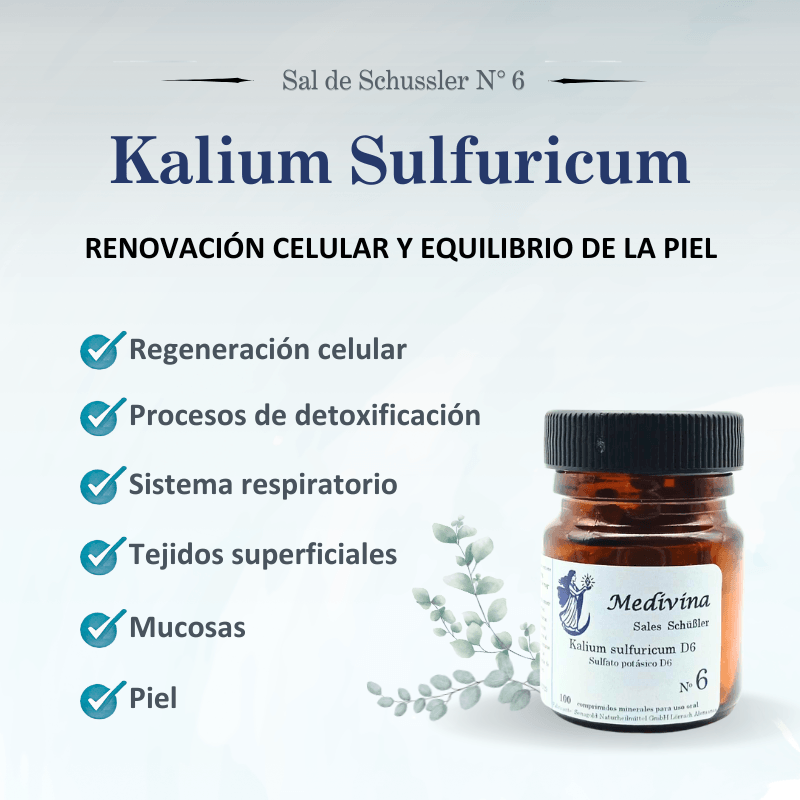 Sal de Schüssler Nº6 Kalium Sulfuricum – Oxigenación celular, piel y detoxificación