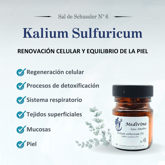 Sal de Schüssler Nº6 Kalium Sulfuricum – Oxigenación celular, piel y detoxificación