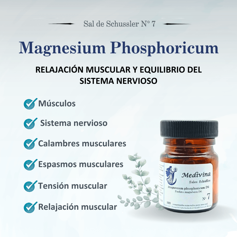 Sal de Schüssler Nº7 Magnesium Phosphoricum – Calambres, dolor muscular y sistema nervioso