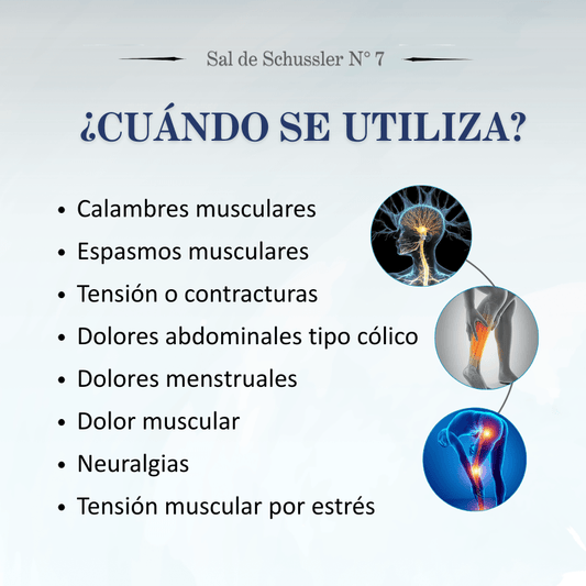 Sal de Schüssler Nº7 Magnesium Phosphoricum – Calambres, dolor muscular y sistema nervioso