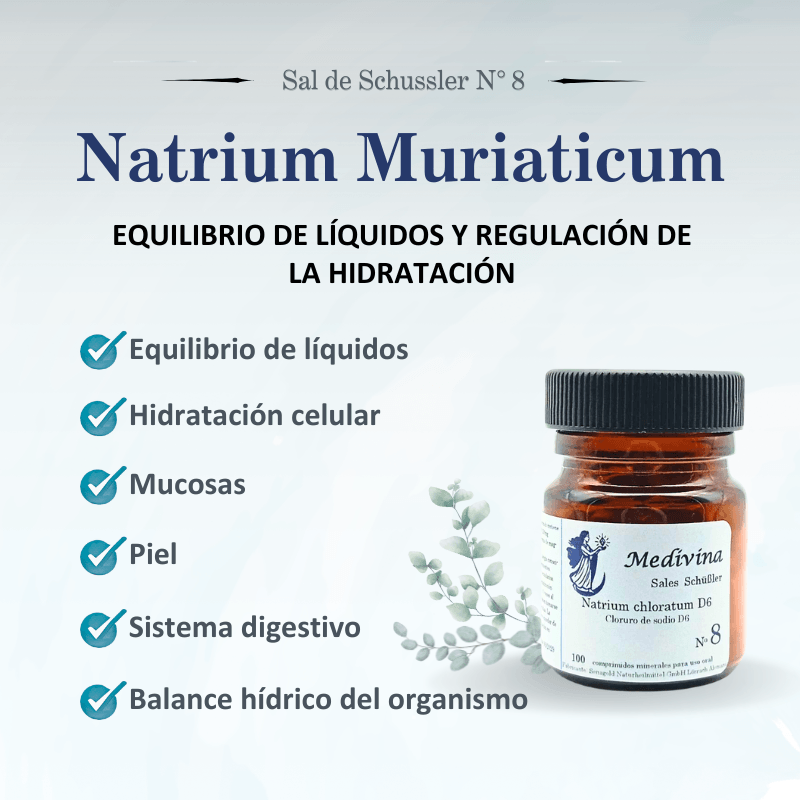 Sal de Schüssler Nº8 Natrium Chloratum – Hidratación celular y equilibrio de líquidos