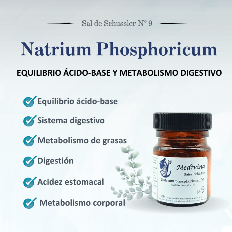 Sal de Schüssler Nº9 Natrium Phosphoricum – Acidez, digestión y metabolismo de grasas